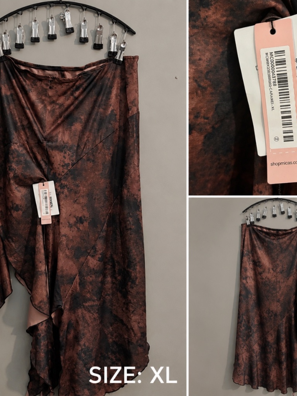 Micas Asymmetrical Marble Print Wrap Skirt | NWT | Size XL